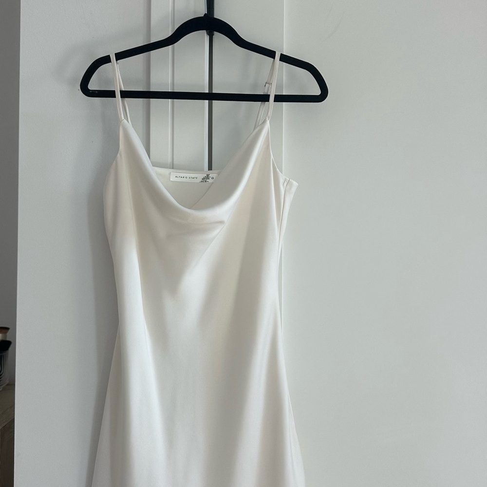 Altar'd State White Cowl Neck Dress